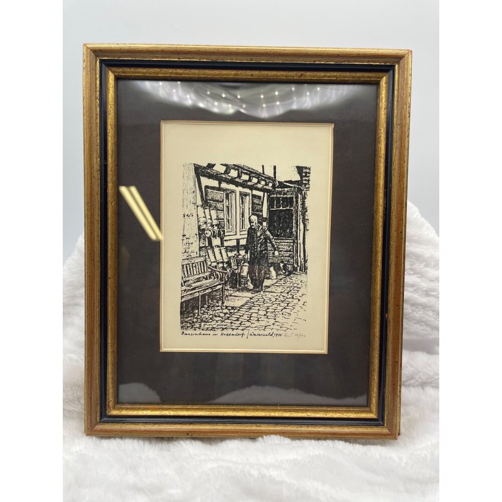 Ralf Beck Lithograph 1977 Bauernhaus in Heddesdorf Westerwald 118/200 Signed